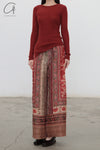 INTO THE EAST 24 Autumn and Winter Wool Blend Asymmetric Knit Top ITE-E1YGAW012RE20TP-HONG Red